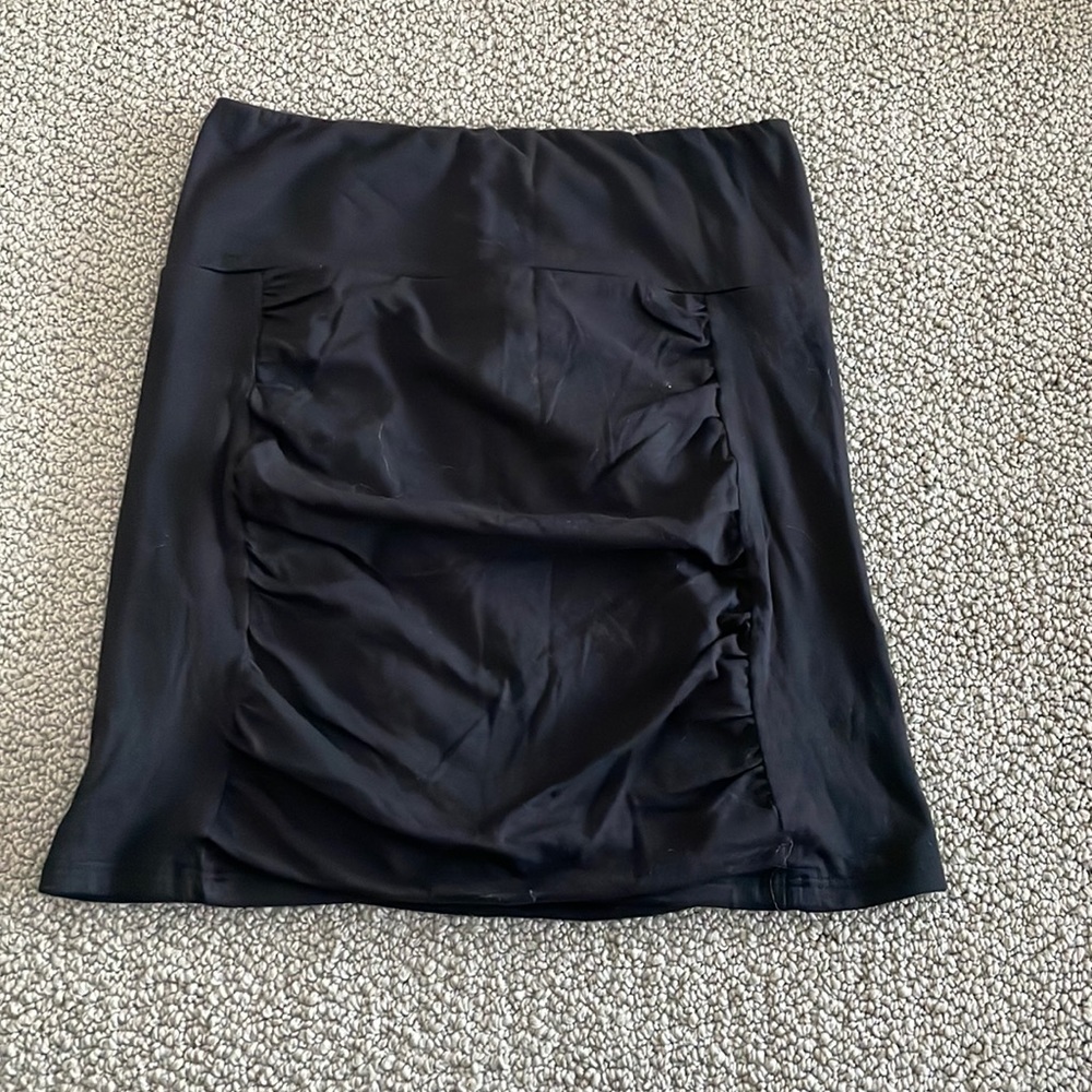 Free People black scrunch mini skirt